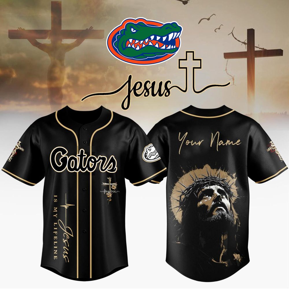 Florida Gators College Football X Jesus Special Edition - 3D Baseball Jersey