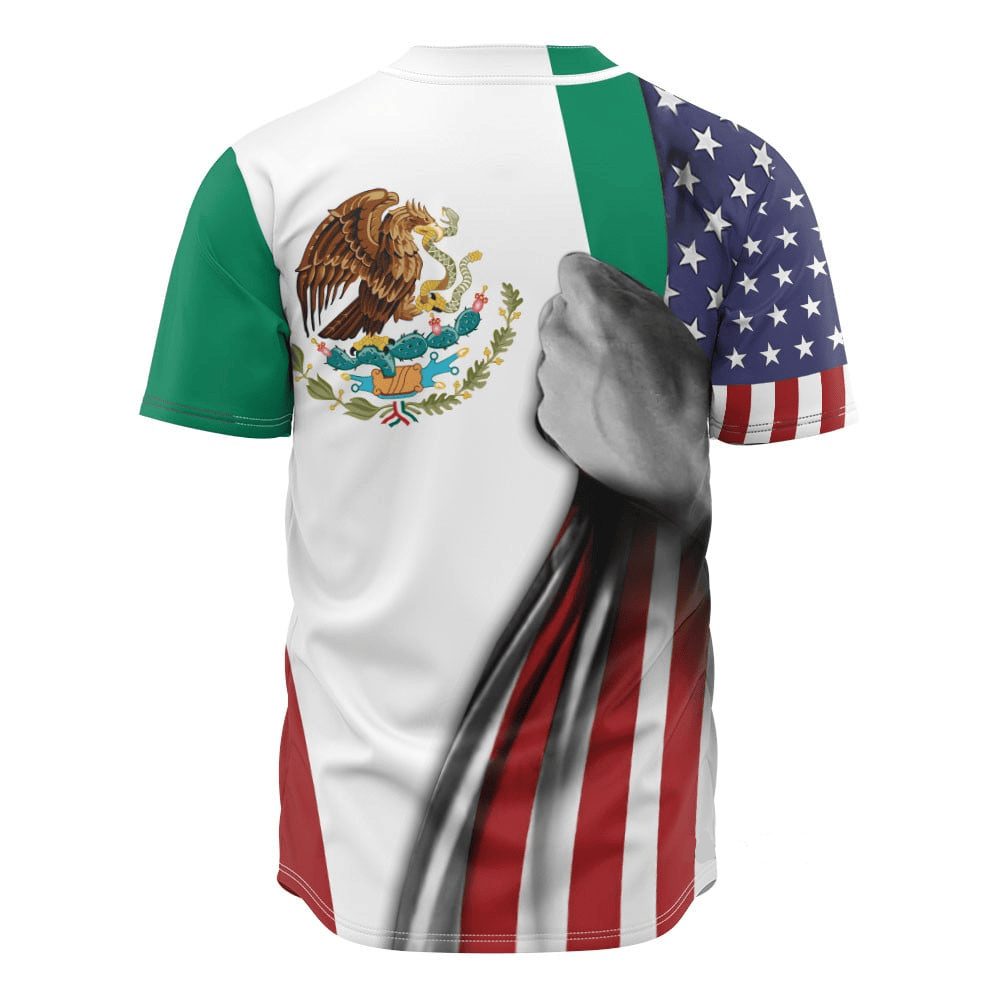Patriotic Baseball Jersey - Usa &amp; Mexico Flag Design, Unisex, Soft Fabric - Celebrate Unity!