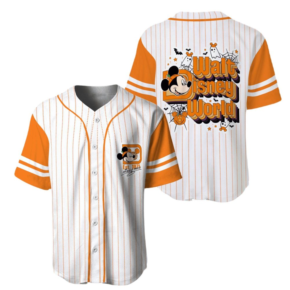 Disney Halloween Baseball Jersey – Mickey Mouse &amp; Ghosts – Men'S Apparel