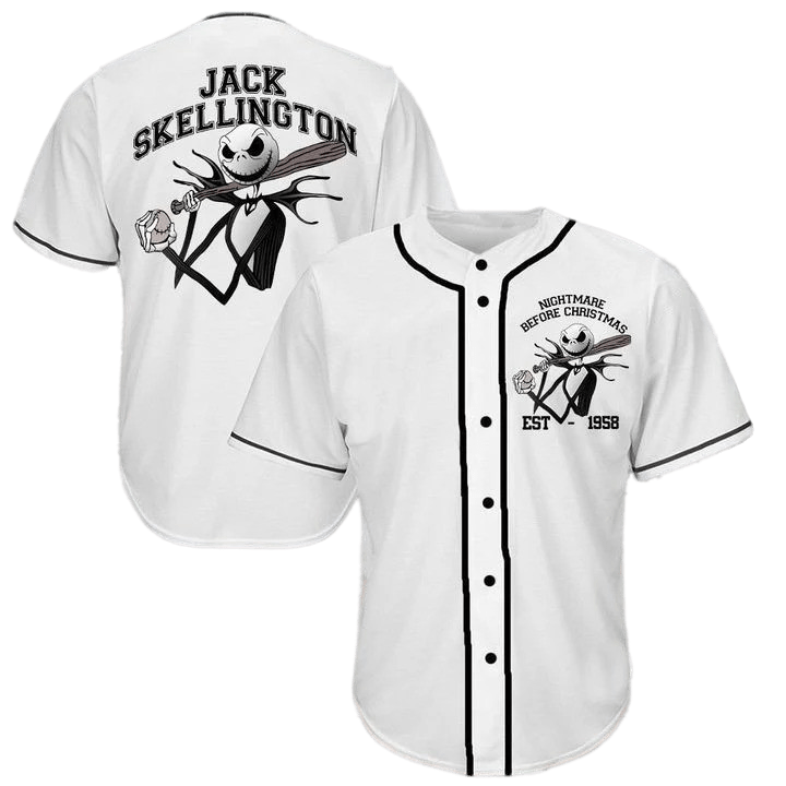 Jack Skellington Baseball Jersey - Nightmare Before Christmas Fan Apparel