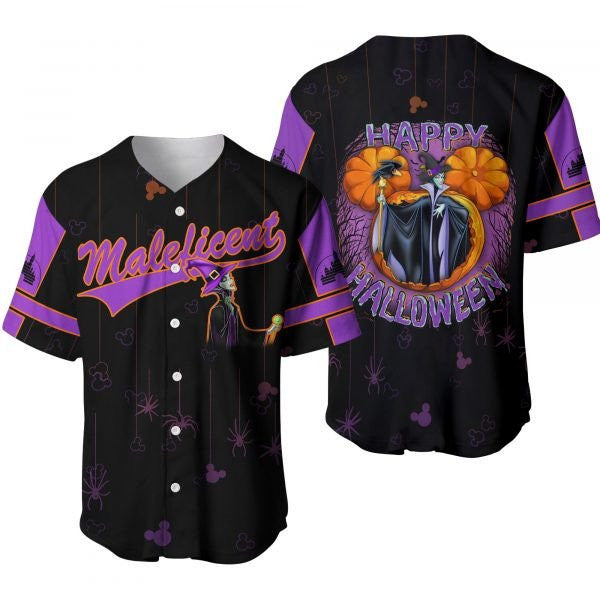 Maleficent Halloween Baseball Jersey Shirt – Spooky Style For Fans!