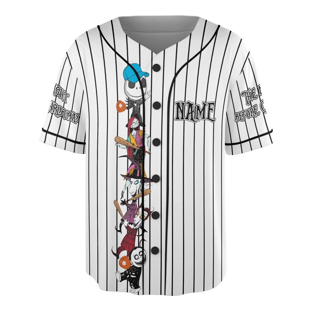 Nightmare Before Christmas Striped Baseball Jersey – Unique Fan Apparel