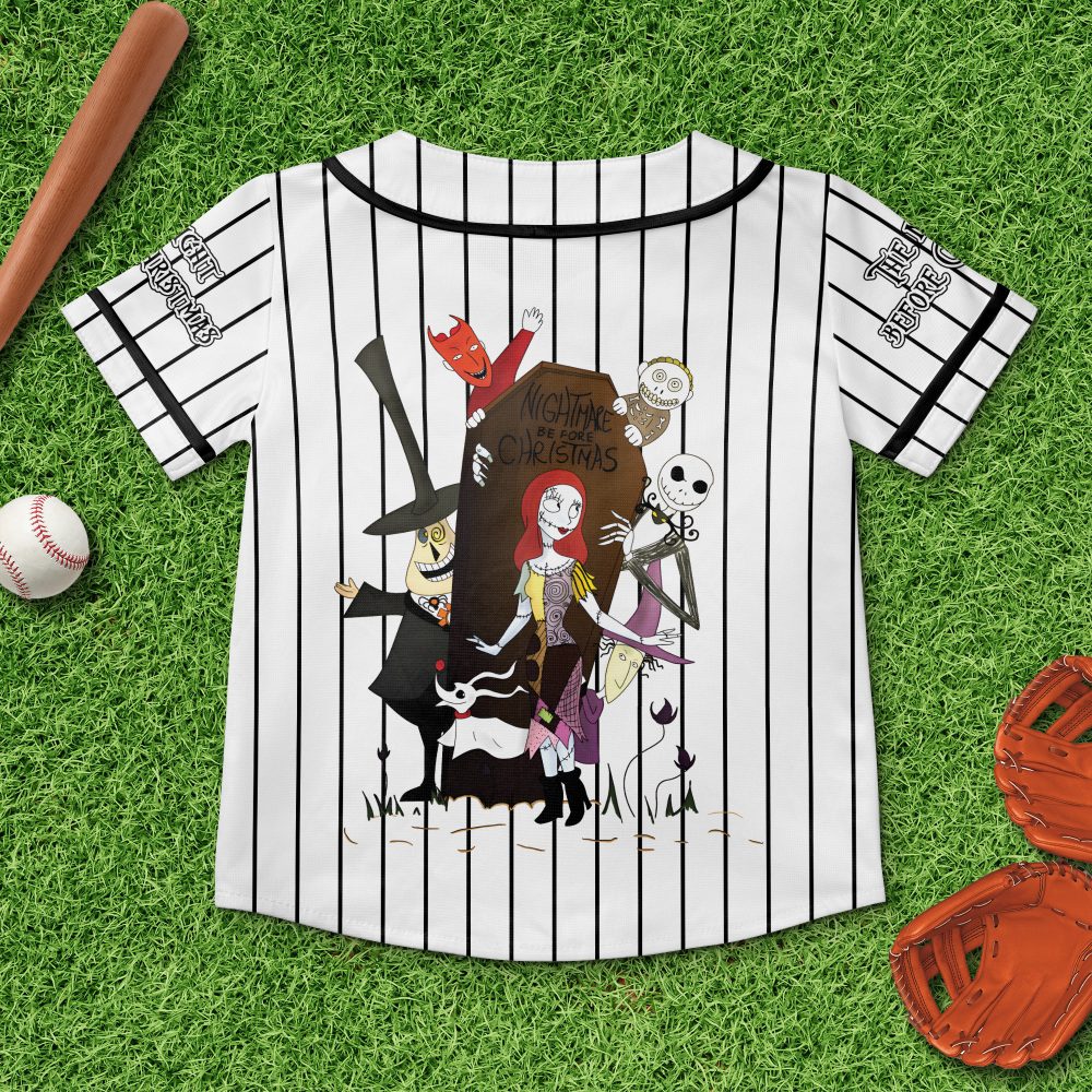 Nightmare Before Christmas Striped Baseball Jersey – Unique Fan Apparel
