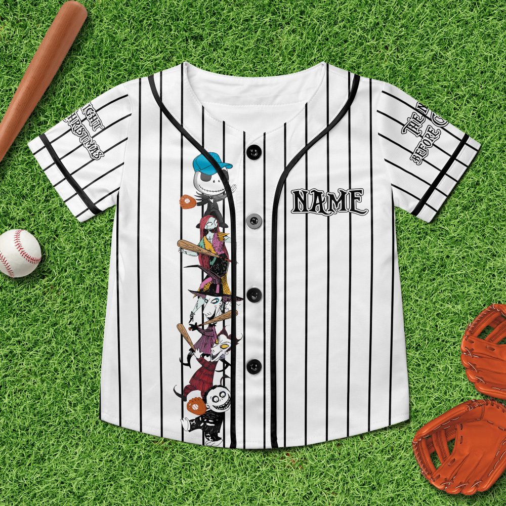 Nightmare Before Christmas Striped Baseball Jersey – Unique Fan Apparel
