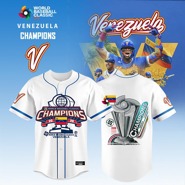 World Baseball Classic X Venezuela Champions 2026 Jersey White Venezuela Baseball