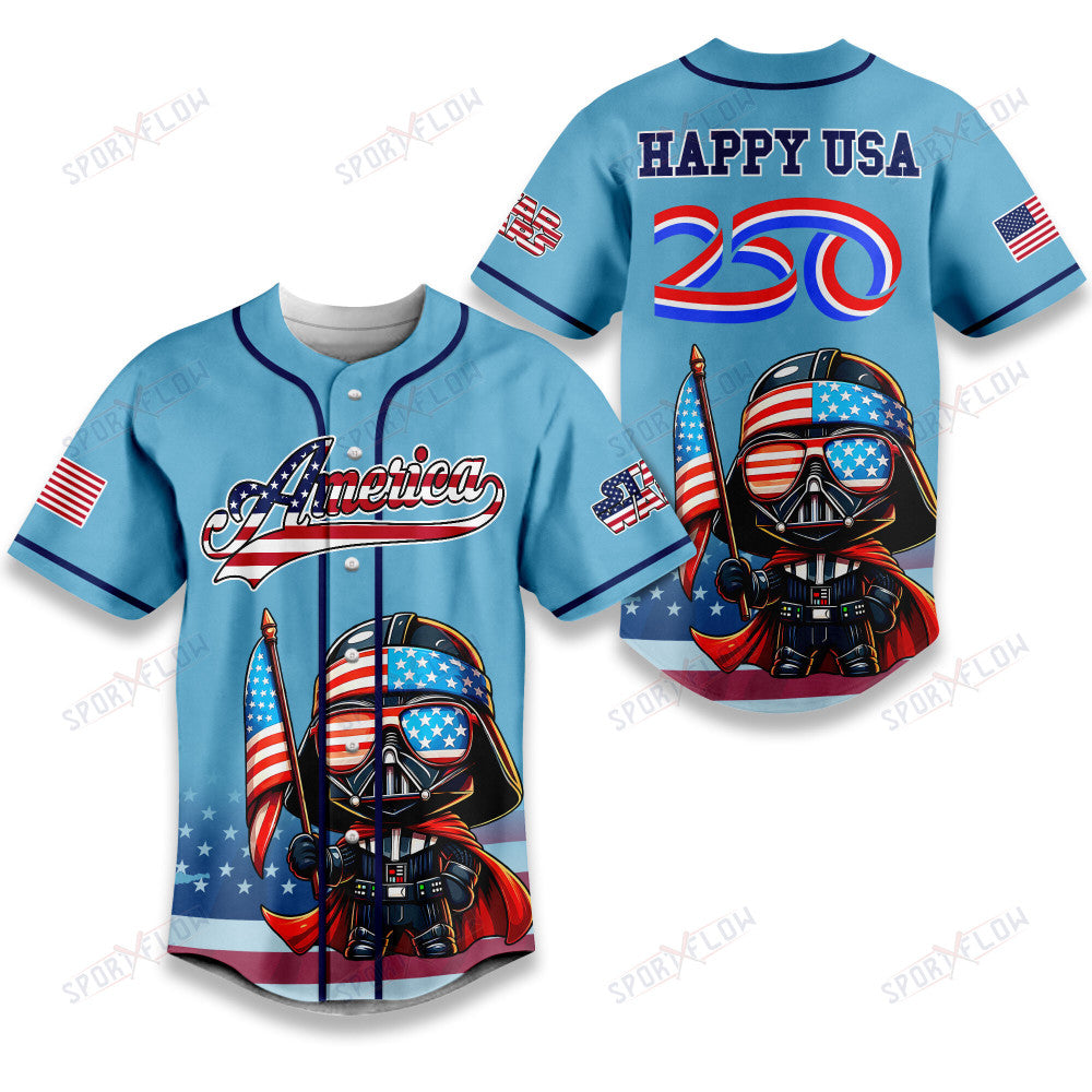 Star Wars Darth Vader Happy Usa 250Th Anniversary Baseball Jersey