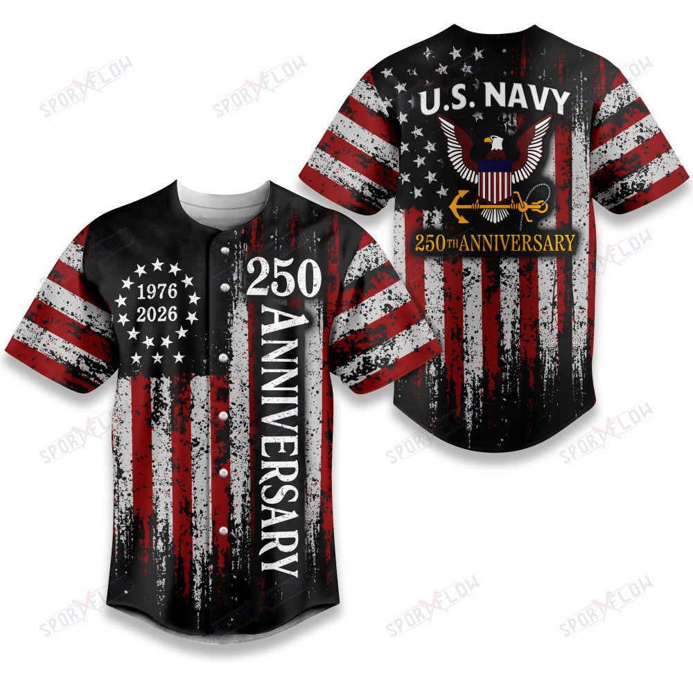 United States Navy 250Th Anniversary Baseball Jersey