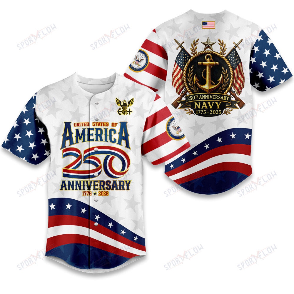 250Th Anniversary Usn Patriot Iconic Baseball Jersey