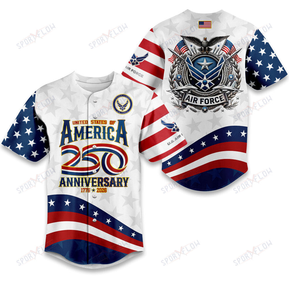 250Th Anniversary Usaf Patriot Iconic Baseball Jersey