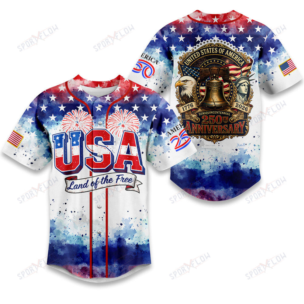 Usa Liberty Bell &amp; Eagle 250Th Anniversary Baseball Jersey
