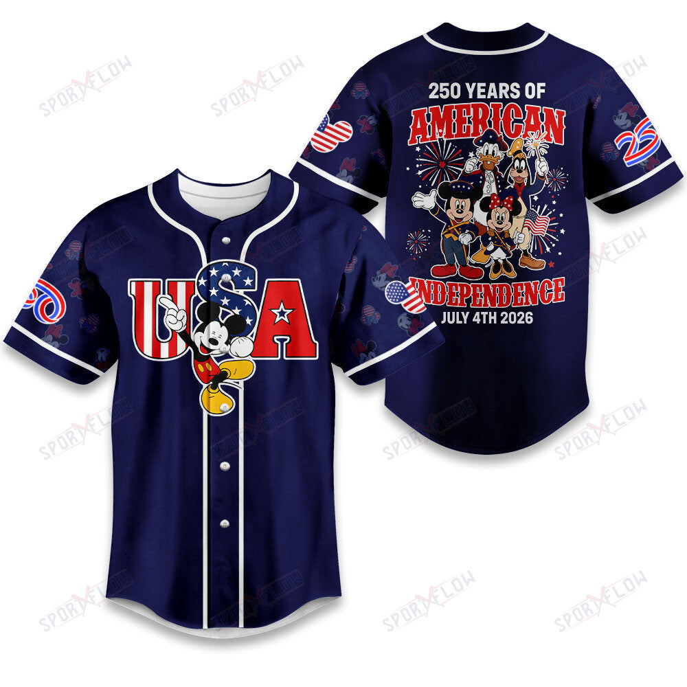 Mickey &amp; Friends Celebrate 250 Years Of American Independence Baseball Jersey