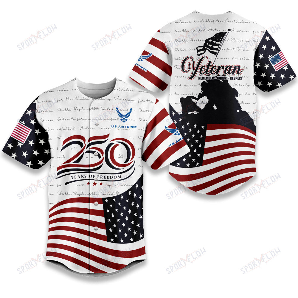 Usaf 250 Years Of Liberty Anthem Baseball Jersey