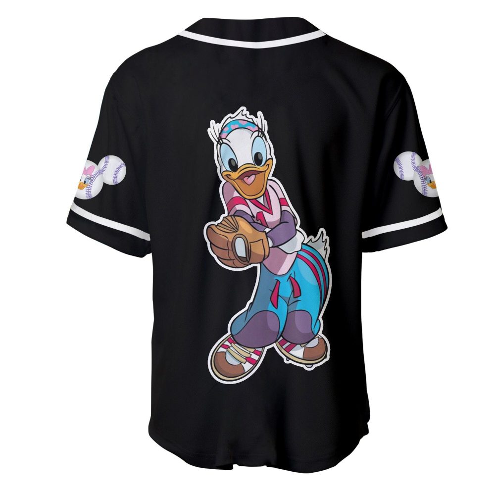 Daisy Duck Baseball Jersey Shirt - Cartoon Sportswear For Fans - Unisex Black Graphic Tee