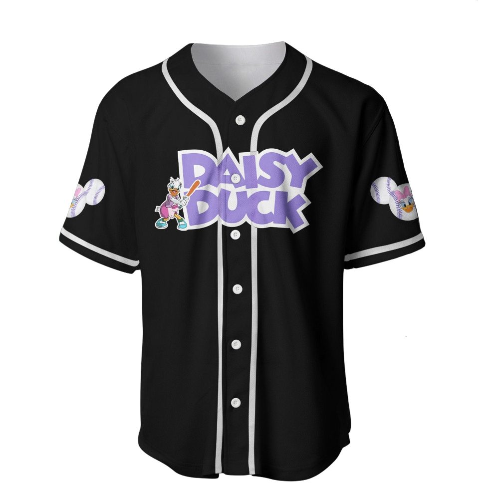 Daisy Duck Baseball Jersey Shirt - Cartoon Sportswear For Fans - Unisex Black Graphic Tee