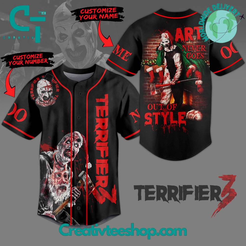 Terrifier 3 Out Of Style Baseball Jersey