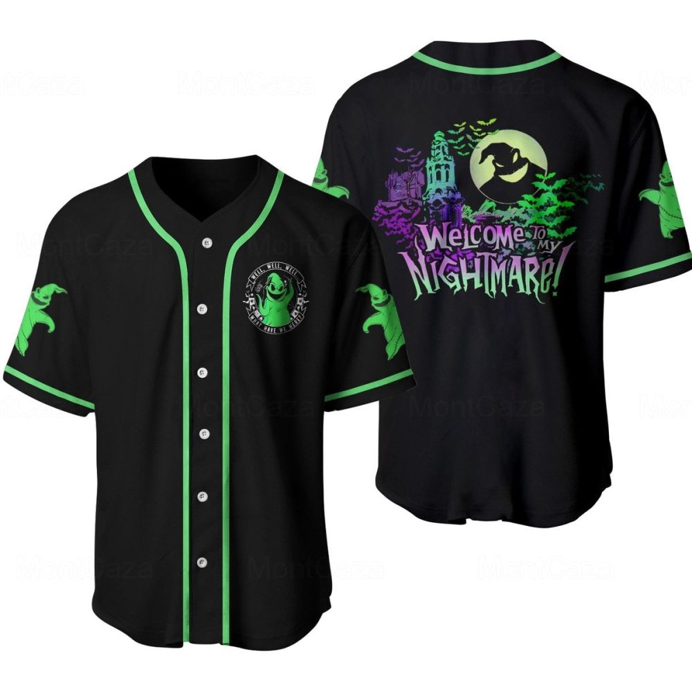 Nightmare-Inspired Baseball Jersey - Bold Black &amp; Neon Green Design - Perfect For Fans &amp; Collectors!