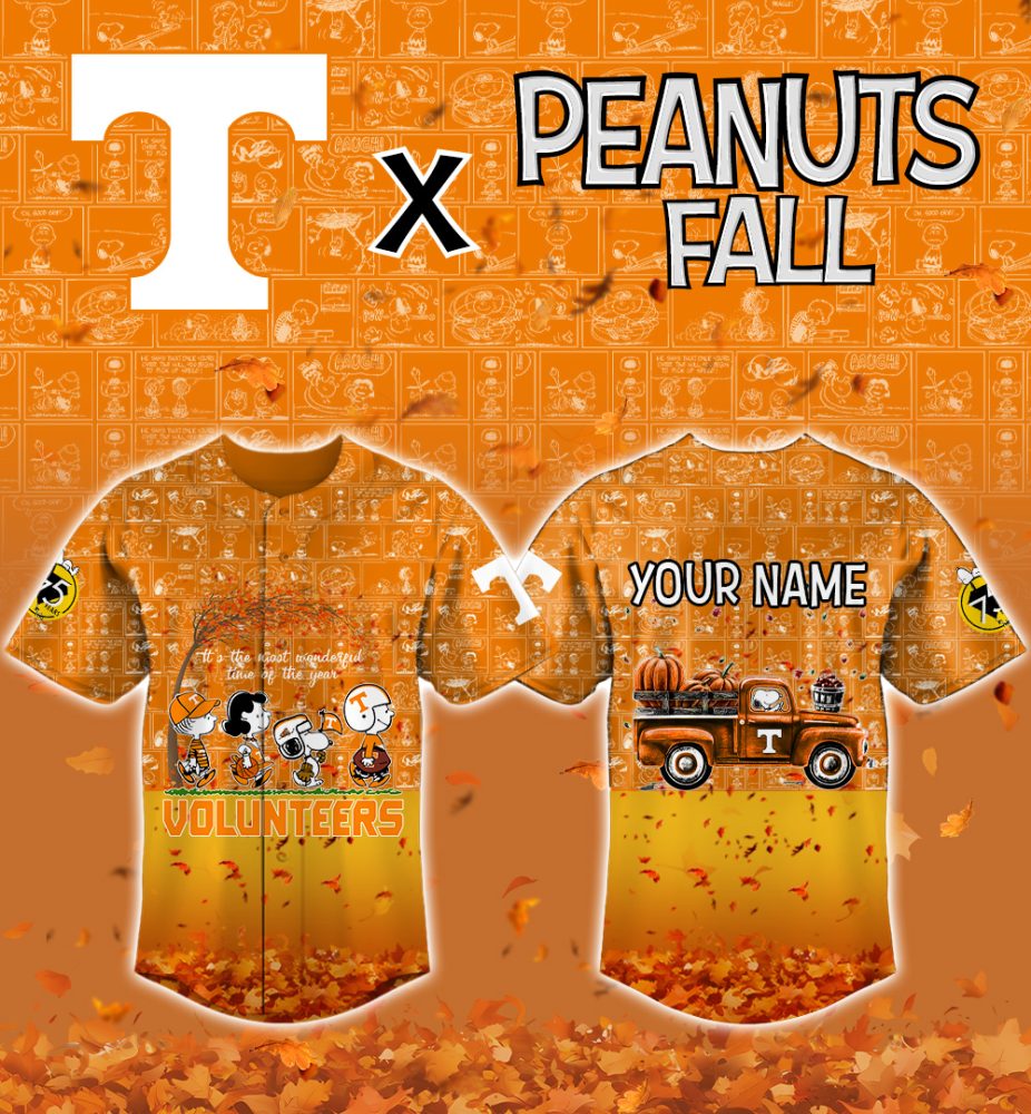 Tennessee Volunteers College Football X Peanuts Fall Special Edition - 3D Baseball Jersey