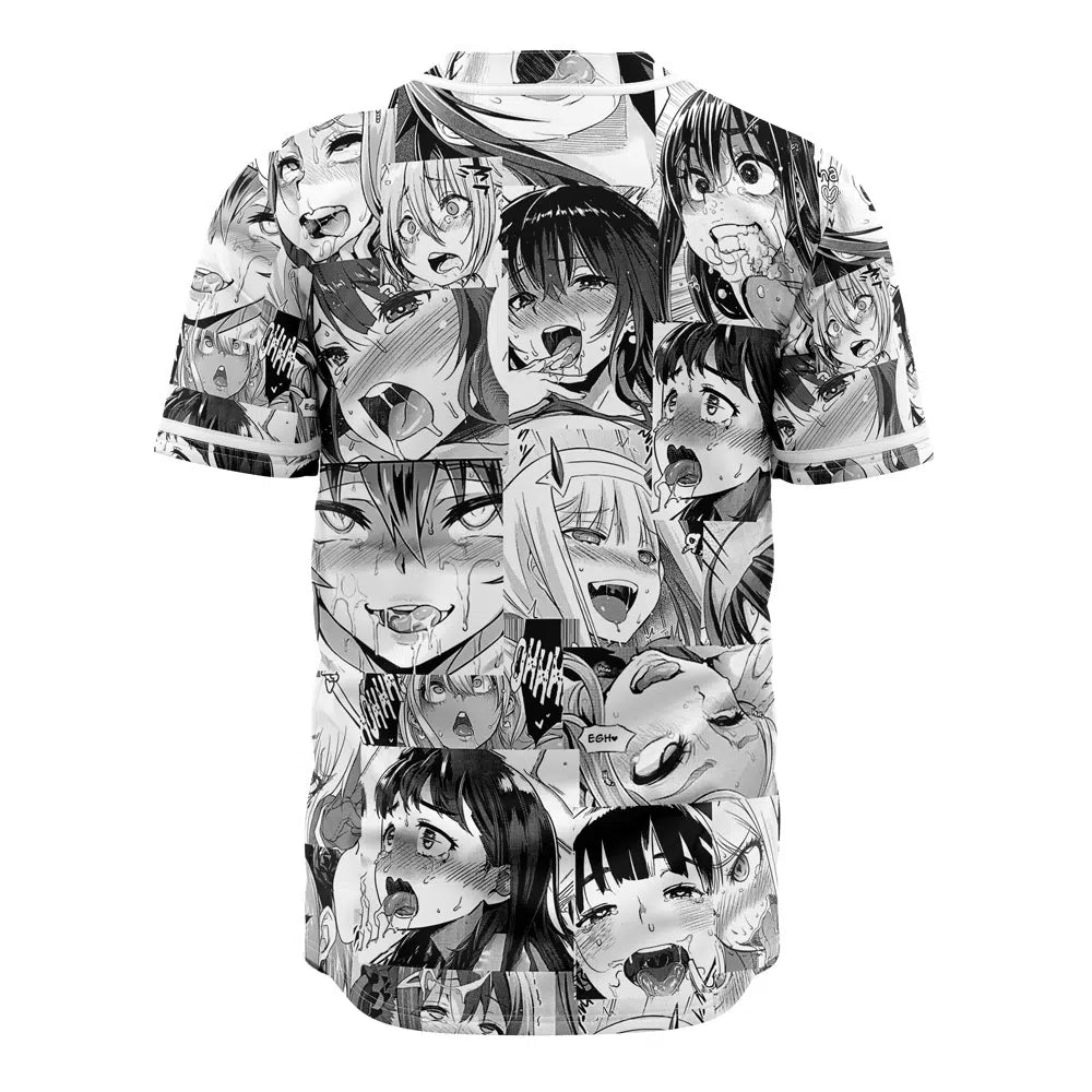 Ahegao Manga Collage Baseball Jersey