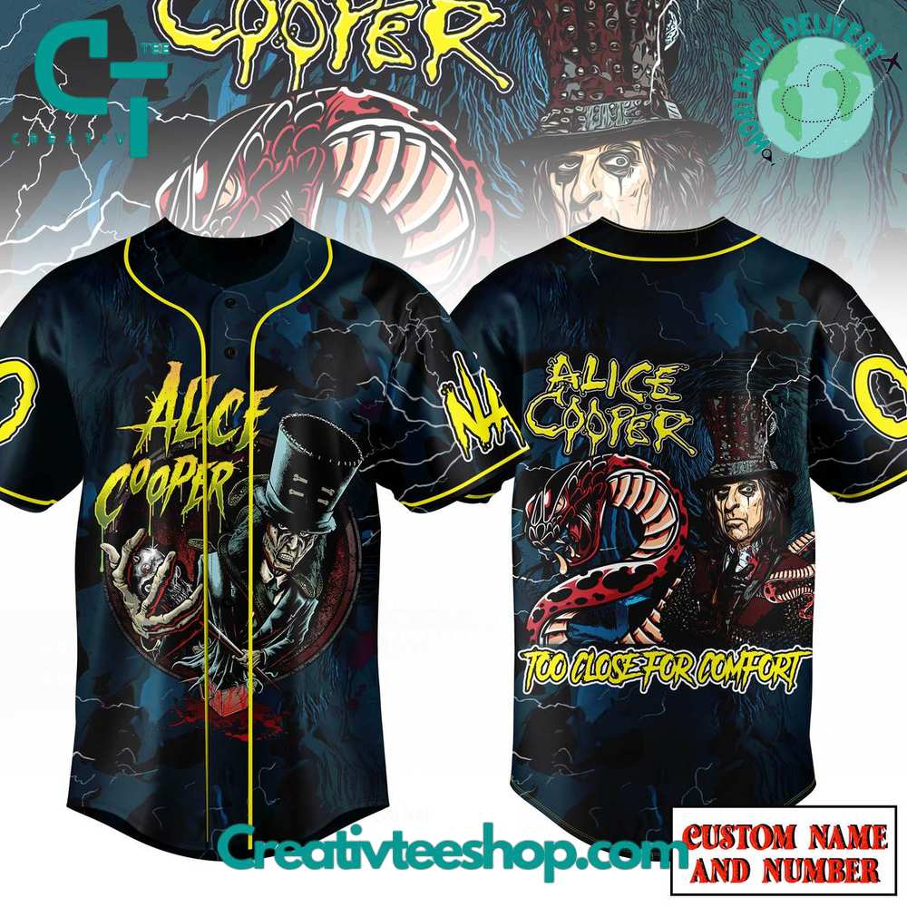 Alice Cooper Too Close For Comfort Baseball Jersey