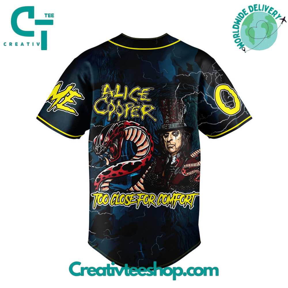 Alice Cooper Too Close For Comfort Baseball Jersey