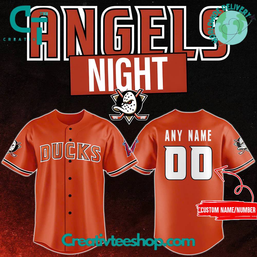 Anaheim Ducks X 2024 Angels Day Orange Baseball Jersey