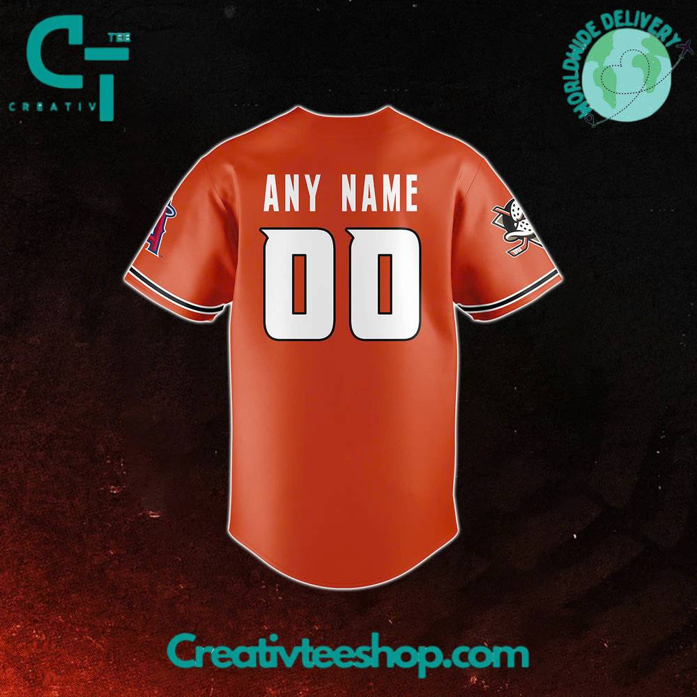 Anaheim Ducks X 2024 Angels Day Orange Baseball Jersey