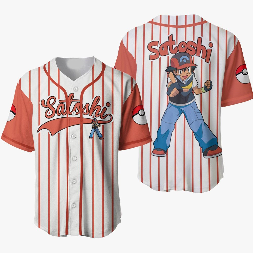 Anime-Inspired Baseball Jersey – Satoshi Design For Fans &amp; Collectors