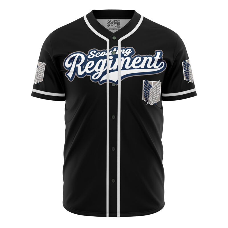 Black Scouting Regiment Attack On Titan Baseball Jersey