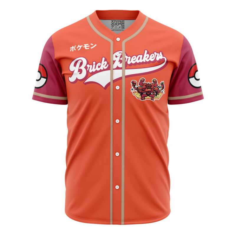 Brick Breakers Fighting Type Pokemon Baseball Jersey