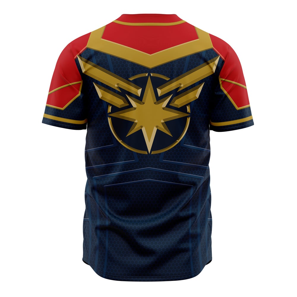 Captain Marvel Cosplay Marvel Baseball Jersey
