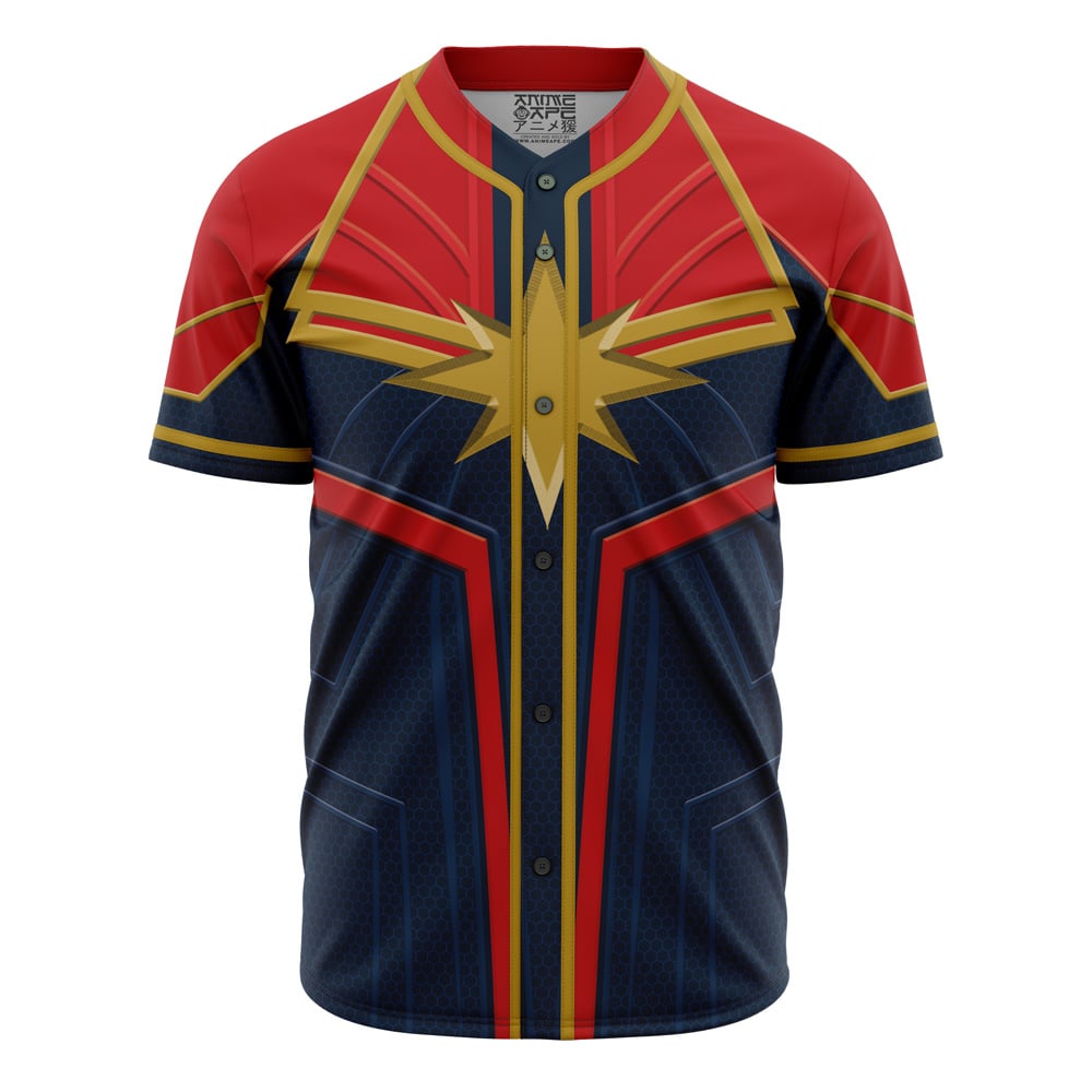 Captain Marvel Cosplay Marvel Baseball Jersey