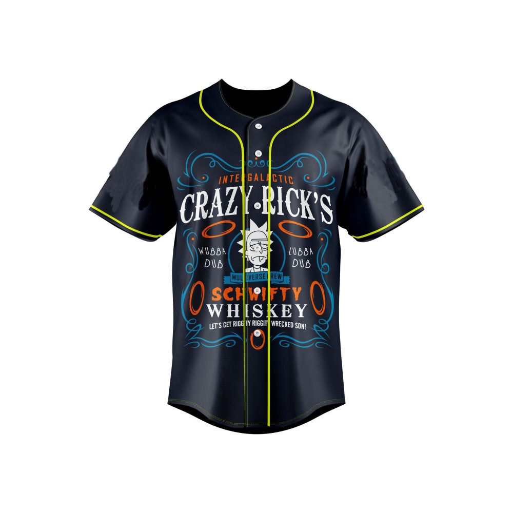 Funny Sci-Fi Baseball Jersey - Crazy Rick'S Whiskey Design – Unisex Geek Gift