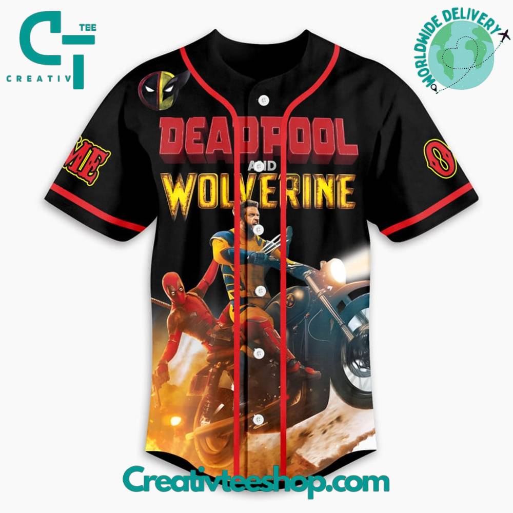 Deadpool X Wolverines Its Hero Time Baseball Jersey