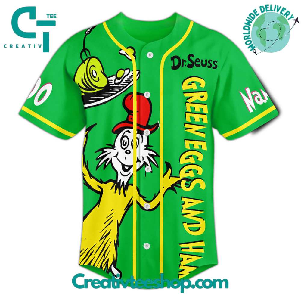 Dr.Seuss Green Eggs And Ham Baseball Jersey