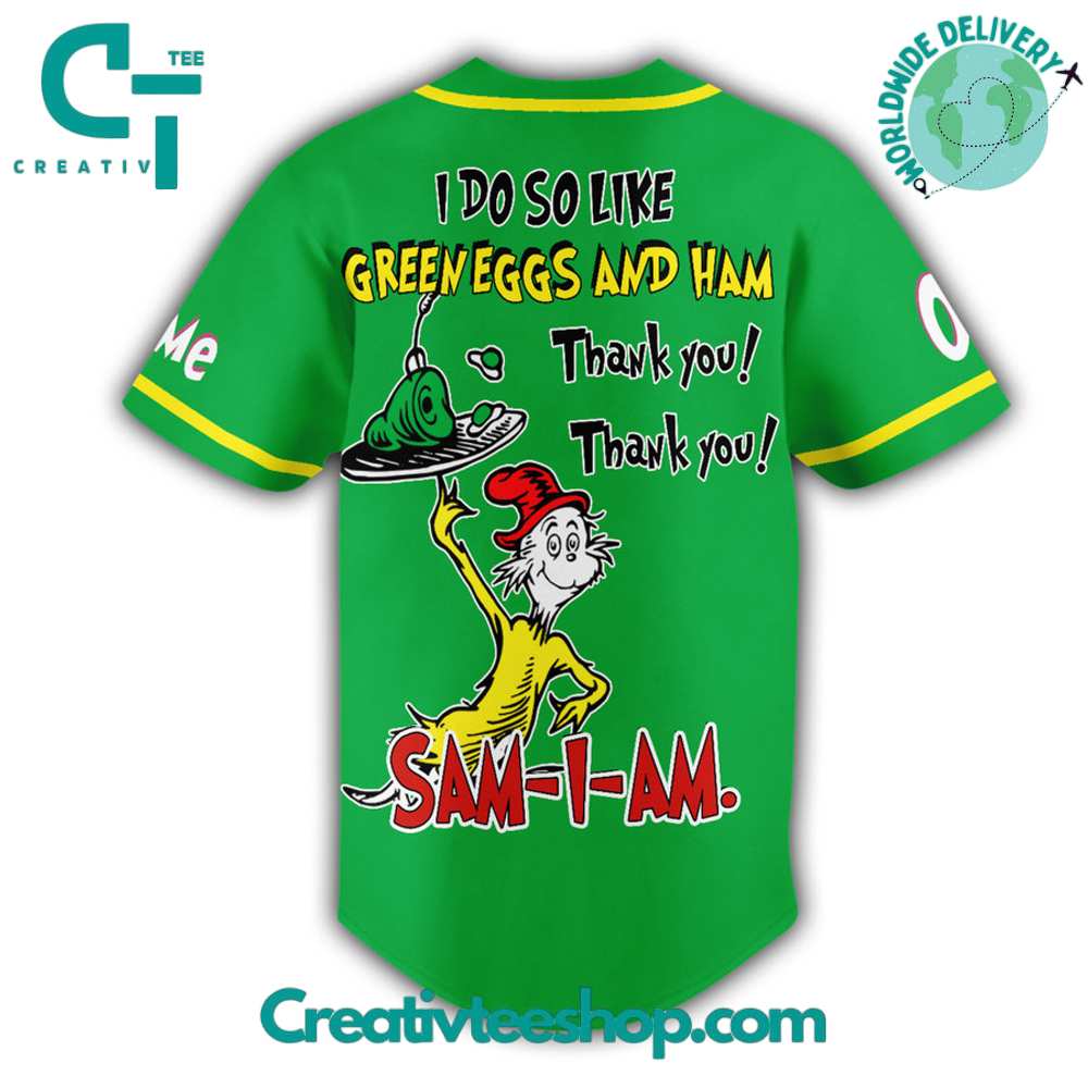 Dr.Seuss Green Eggs And Ham Baseball Jersey