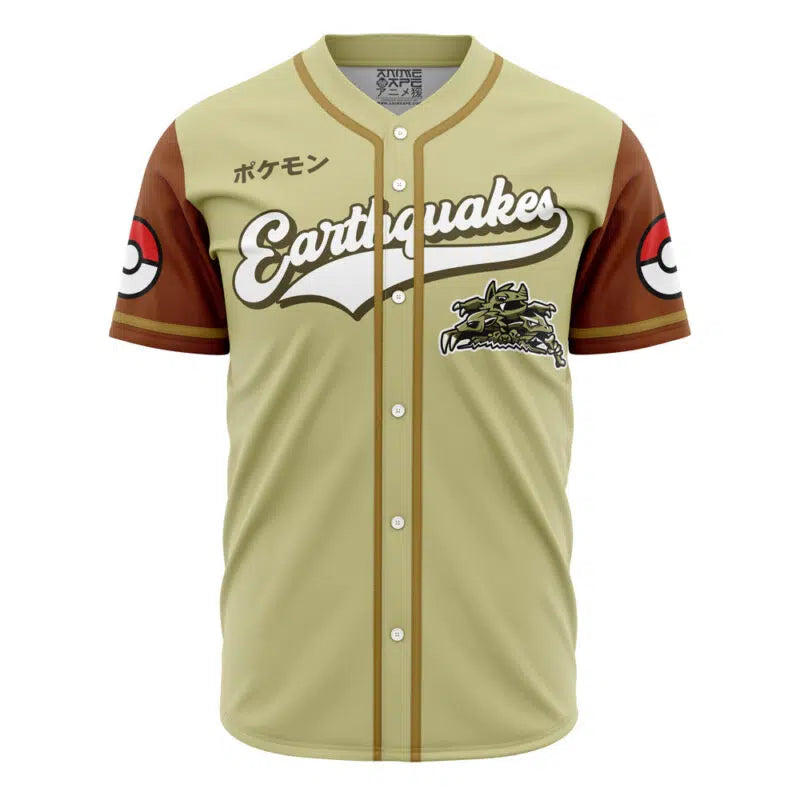 Earthquakes Ground Type Pokemon Baseball Jersey