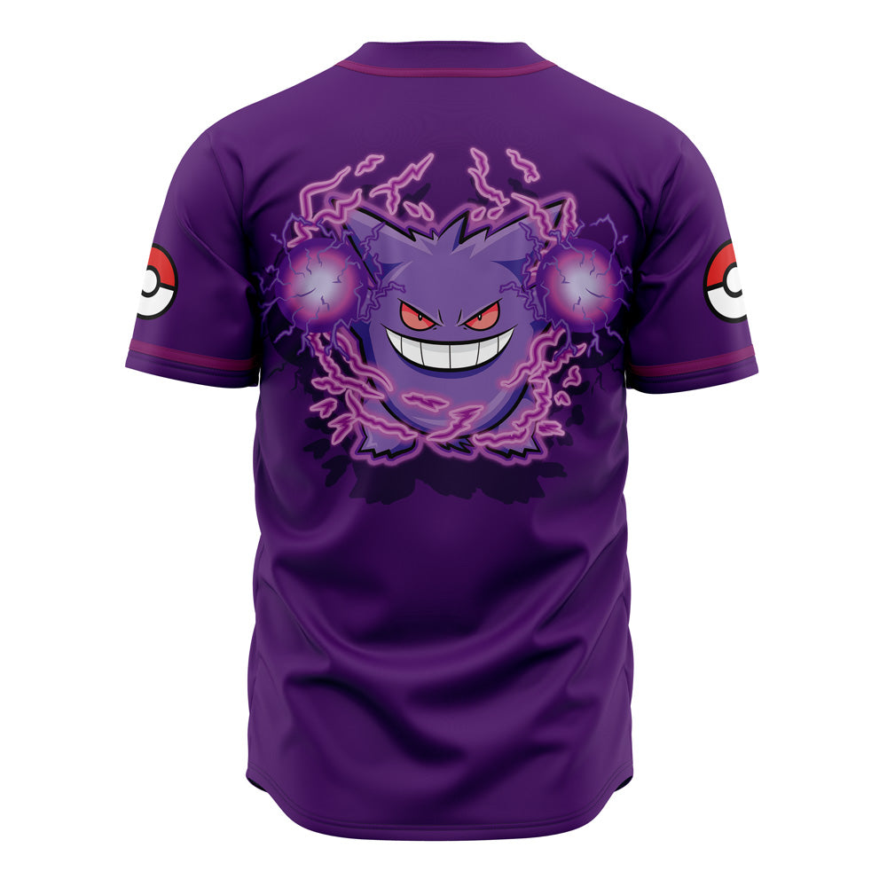 Purple Gengar Baseball Jersey - Stylish Unisex Jersey For Pokémon Fans