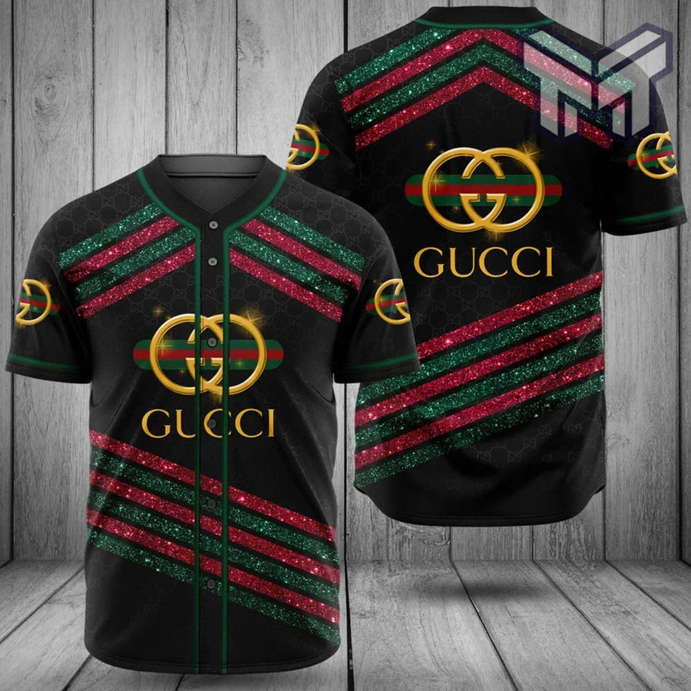 Gucci Black Baseball Jersey Shirt Luxury Clothing Clothes Sport For Men Women Hot  Type05