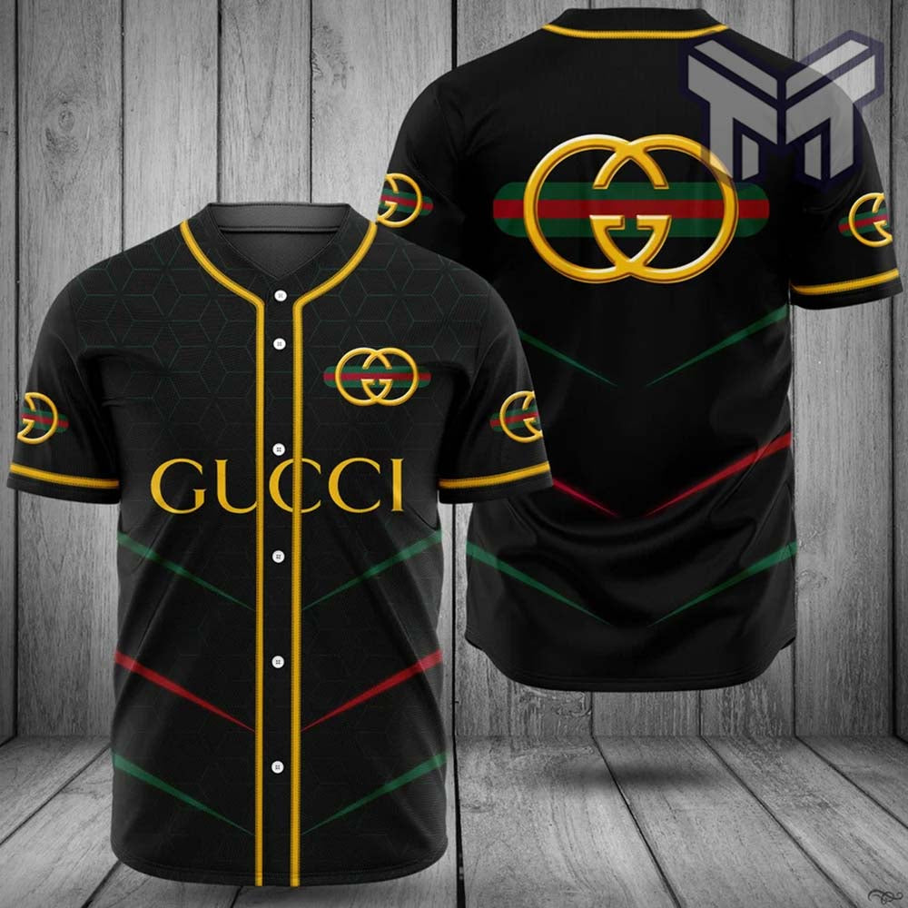 Gucci Black Baseball Jersey Shirt Luxury Clothing Clothes Sport For Men Women Hot