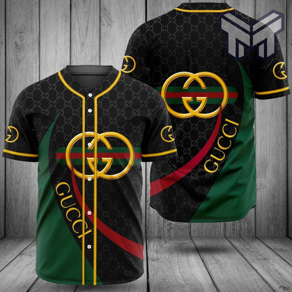 Gucci Black Green Baseball Jersey Shirt Luxury Clothing Clothes Sport For Men Women Hot