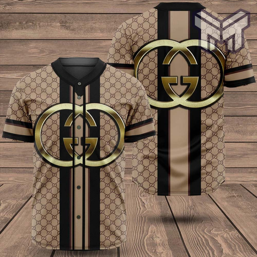 Gucci Brown Baseball Jersey Shirt Luxury Clothing Clothes Sport For Men Women Hot