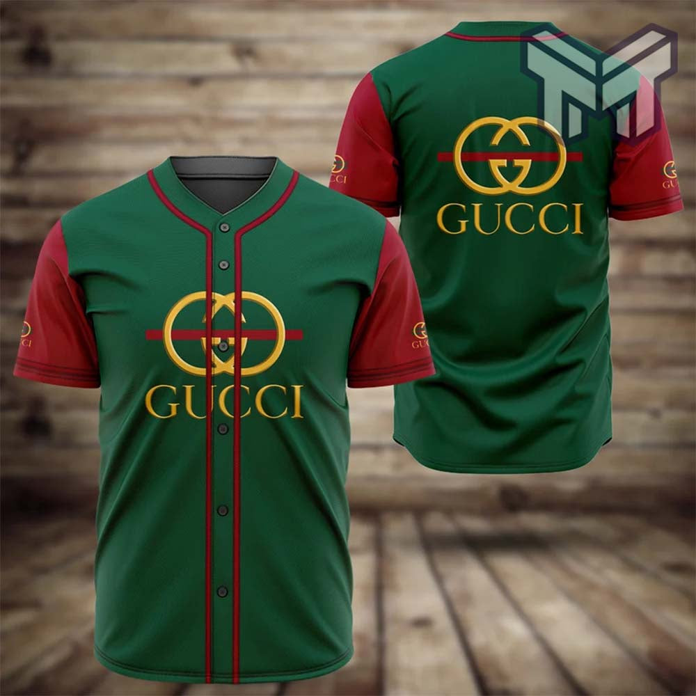 Gucci Green Baseball Jersey Shirt Luxury Clothing Clothes Sport For Men Women Hot
