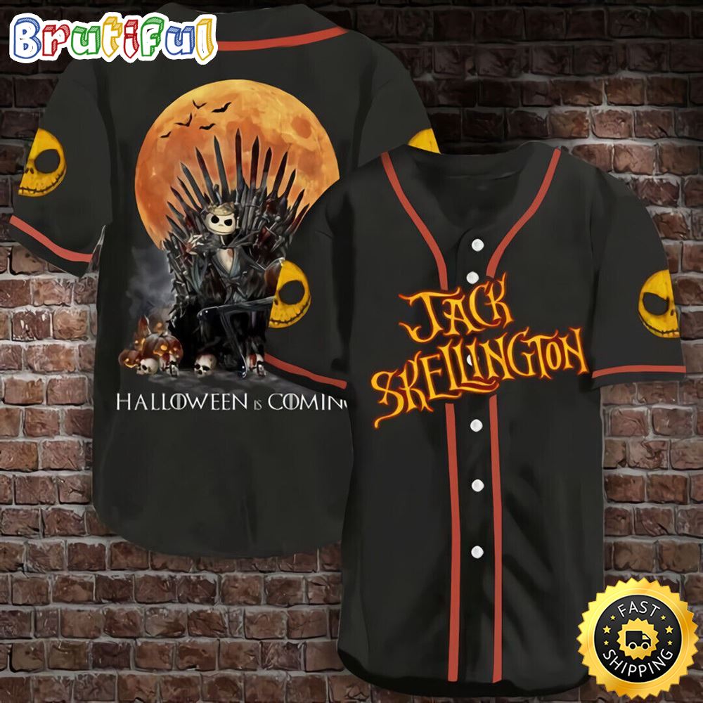Jack Skellington Halloween Is Coming Horror Baseball Jersey Shirt