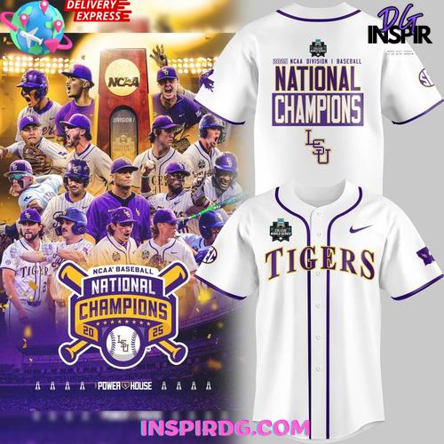 Lsu Tigers 2025 National Champions White Edition Baseball Jersey