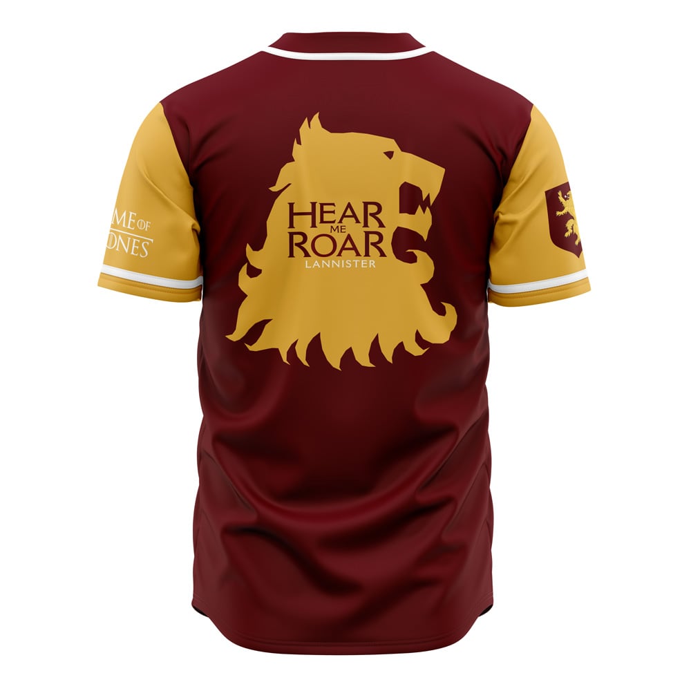 Lannisters Of Casterly Rock Game Of Thrones Baseball Jersey