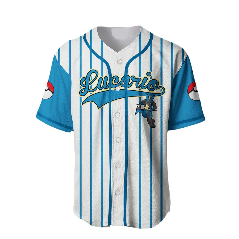 Stylish Lucario Baseball Jersey – Perfect For Pokémon Fans! Unisex Design, Comfortable Fit, Great Gift Idea!