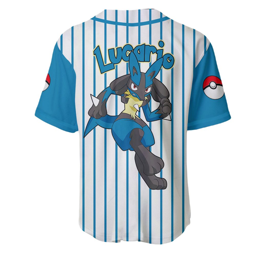 Stylish Lucario Baseball Jersey – Perfect For Pokémon Fans! Unisex Design, Comfortable Fit, Great Gift Idea!