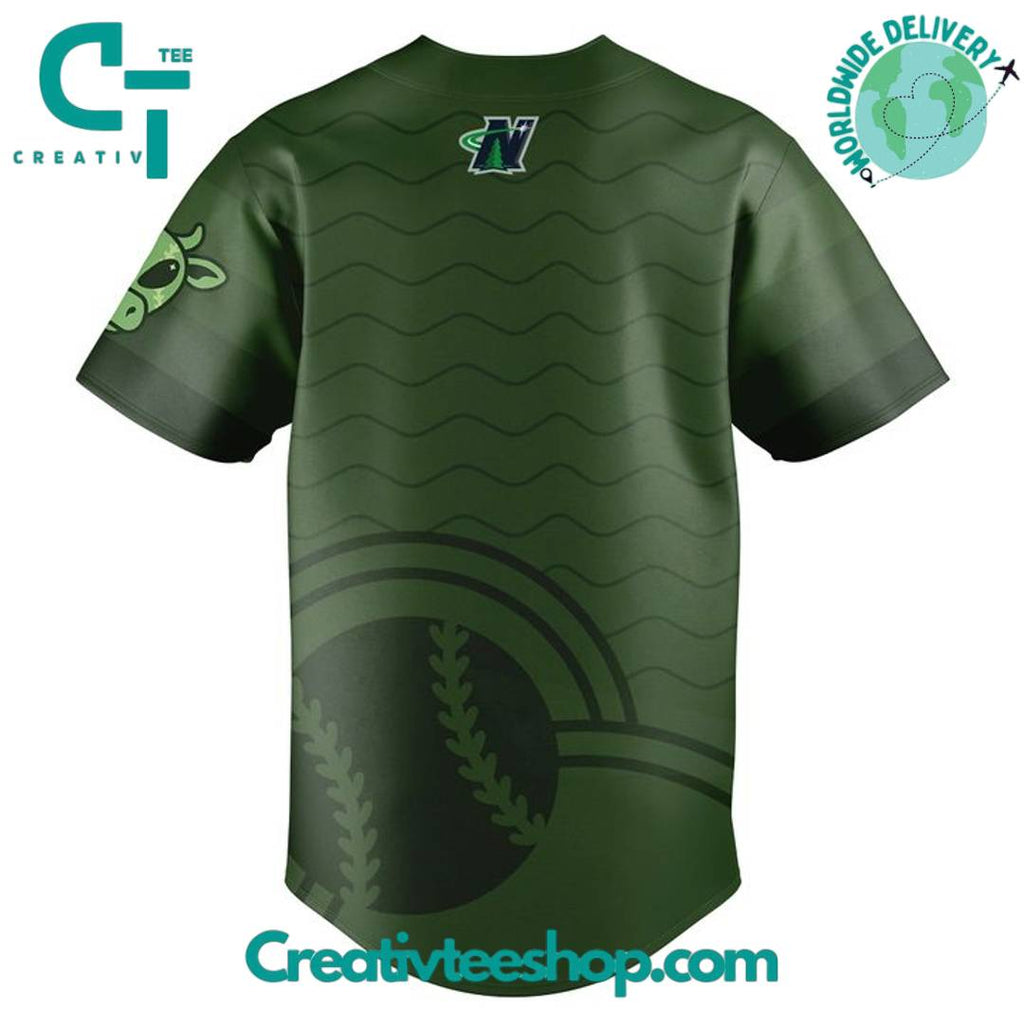 Madison Mallards Space Cows Special Green Baseball Jersey