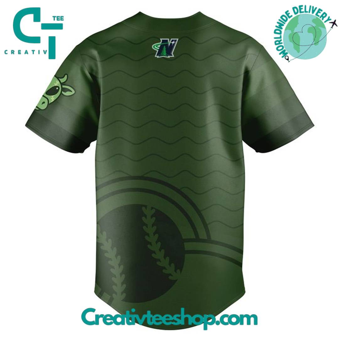 Madison Mallards Space Cows Special Green Baseball Jersey