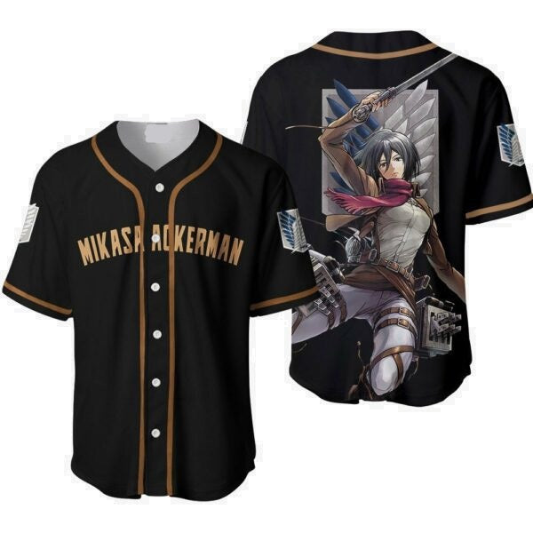 Attack On Titan Mikasa Ackerman Baseball Jersey - Anime Fan Apparel